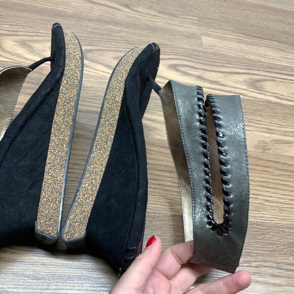 Modzori Reversible Sandals Womens 9 Wedge Cork Heels Ankle Strap Thong - Picture 4 of 10